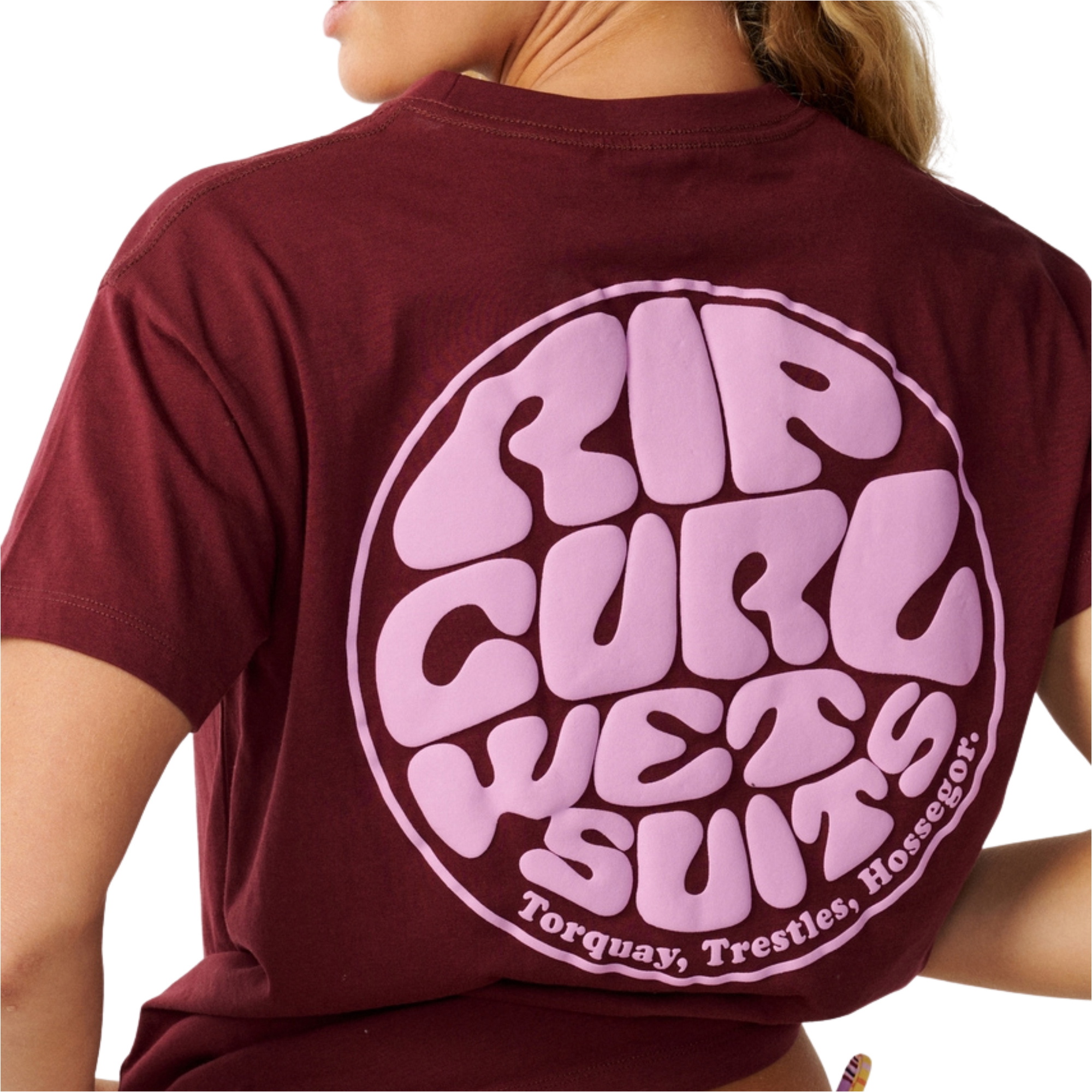 2026 Rip Curl Frauen Ikonen Des Surfs Entspanntes T-Shirt 0RVWTE - Dark Plum